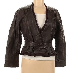 BCBGMaxAzria Dark Brown Leather Jacket